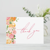 Haupt-Squeeze Citrus Themed Brautparty Dankeskarte (Stehend Vorderseite)