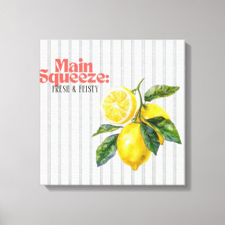 Haupt-Squeeze Frisch & Feurig Zitronen-Küchendekor Leinwanddruck