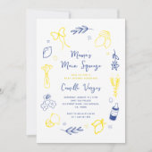 Haupt-Squeeze Hand Dragezogene italienische Lemon  Einladung (Vorderseite)