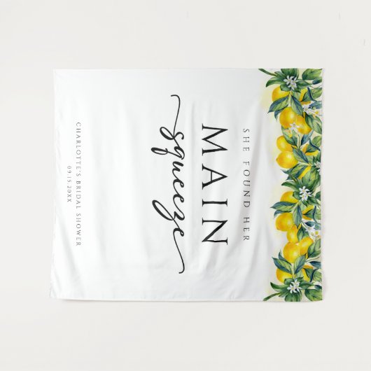 Haupt-Squeeze-Lemon-Brautparty-Hintergrund Wandteppich (Vorderseite (Horizontal))