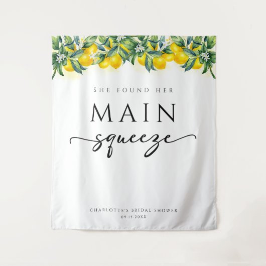 Haupt-Squeeze-Lemon-Brautparty-Hintergrund Wandteppich (Vorderseite)