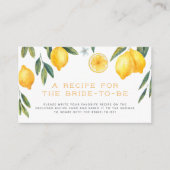 Haupt-Squeeze Lemon Brautparty Rezept Begleitkarte (Vorderseite)