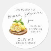 Haupt Squeeze Lemon Brautparty Vielen Dank Runder Aufkleber (Vorderseite)
