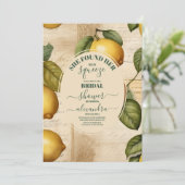 Haupt-Squeeze Lemon Citrus Brautparty Einladung (Stehend Vorderseite)