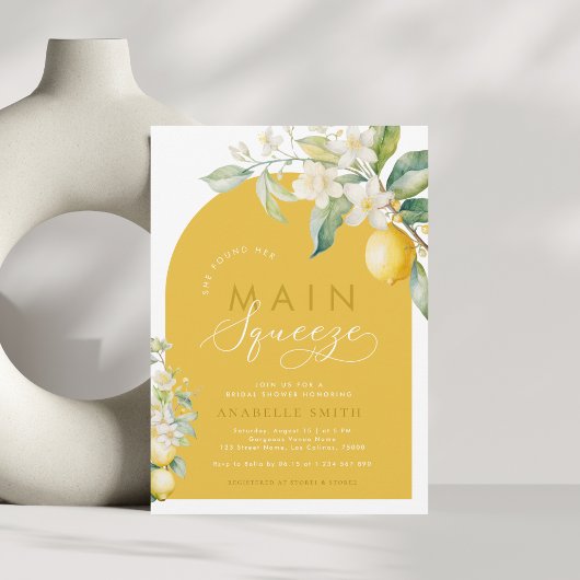Haupt-Squeeze Lemon Floral Citrus Brautparty Einladung