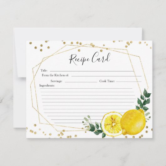Haupt-Squeeze-Lemon-Rezept-Karte Einladung (Vorderseite)