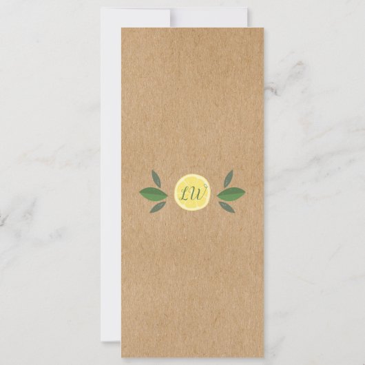 Haupt Squeeze Lemon Rustic Fun Brautparty Einladung (Rückseite)