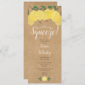 Haupt Squeeze Lemon Rustic Fun Brautparty Einladung (Vorne/Hinten)