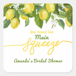 Haupt Squeeze Lemon Theme Wedding Brautparty Quadratischer Aufkleber