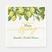 Haupt Squeeze Lemon Theme Wedding Brautparty Serviette (Vorderseite)