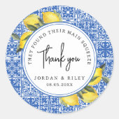 Haupt Squeeze Lemon & Tile Dusche Vielen Dank für  Runder Aufkleber (Vorderseite)