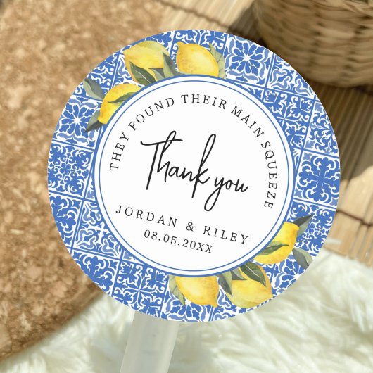 Haupt Squeeze Lemon & Tile Dusche Vielen Dank für  Runder Aufkleber