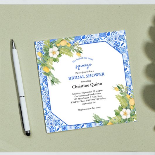 Haupt-Squeeze Lemon und marokkanisches Brautparty Einladung