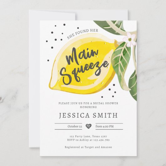 Haupt-Squeeze Lemon Zitrusfrüchte Grünpflanzen Bra Einladung (Vorderseite)