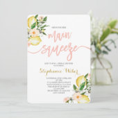 Haupt-Squeeze-Lemons-Brautparty Einladung (Stehend Vorderseite)