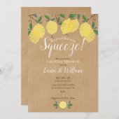Haupt-Squeeze Lemons Rustic Kraft Paare Dusche Einladung (Vorne/Hinten)