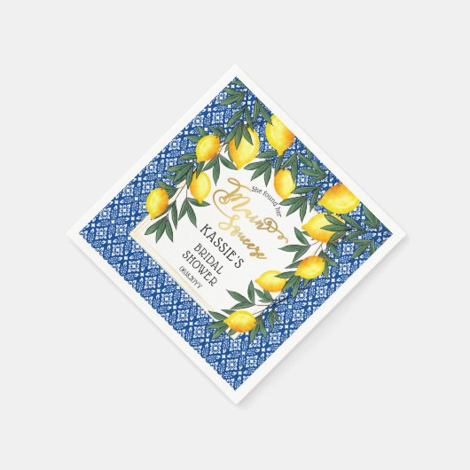 Haupt Squeeze Lemons Tropical Brautparty Napkins Serviette (Ecke)