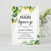 Haupt-Squeeze-Linie Kunst Brautdusche Einladung (Stehend Vorderseite)