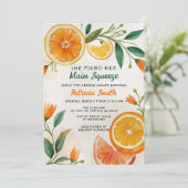 Haupt-Squeeze-Mittelmeer-Zitrusfrüchte-Brautparty Einladung (Stehend Vorderseite)