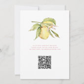 Haupt-Squeeze-QR-Code-Zitronen-Junggesellinnenabsc Einladung (Rückseite)