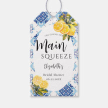 Haupt-Squeeze-Zitronenblaue Fliesen Helle Brautpar