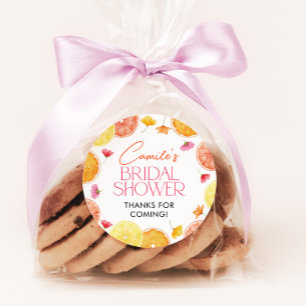 Haupt-Squeeze-Zitrus-Hochzeitsdusche-Gunstbezeigun Runder Aufkleber