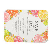 Haupt-Squeeze Zitrusblütensommer Save the Date Magnet (Horizontal)