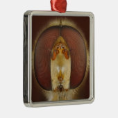 Haupt- und Verbundaugen einer Schwebeflug-Fliege Silbernes Ornament (Rechts)