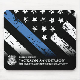 Hauptabteilung Polizeichef Thin Blue Line Logo Mousepad