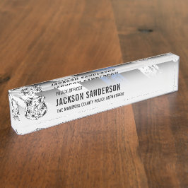 Hauptabteilung Polizeichef Thin Blue Line Logo Namensplakette