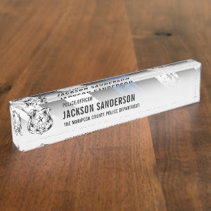 Hauptabteilung Polizeichef Thin Blue Line Logo Namensplakette