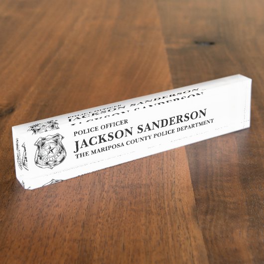 Hauptabteilung Polizeichef Thin Blue Line Logo Namensplakette (Seite)