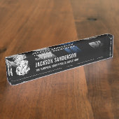 Hauptabteilung Polizeichef Thin Blue Line Logo Namensplakette (Seite)