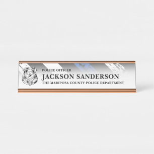 Hauptabteilung Polizeichef Thin Blue Line Logo Schreibtischnamensplakette