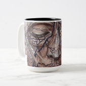 Hauptadern und Muskeln Zweifarbige Tasse (Vorderseite Links)