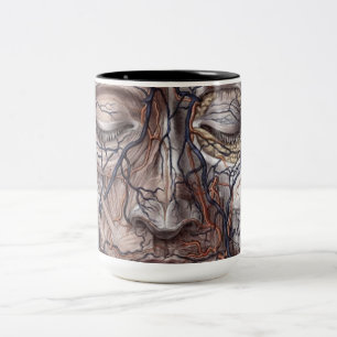 Hauptadern und Muskeln Zweifarbige Tasse