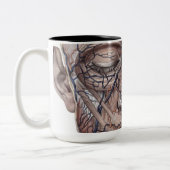 Hauptadern und Muskeln Zweifarbige Tasse (Links)