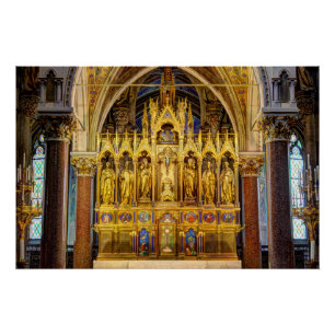 Hauptaltar in Votivkirche, Wien, Österreich Poster