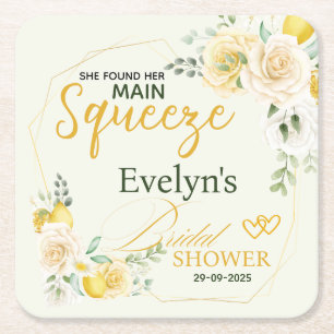 Hauptattraktion Elegante Zitronen-Blumen-Hochzeits Rechteckiger Pappuntersetzer