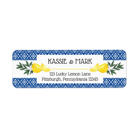 Hauptaufkleberadresse für tropische Zitronen (Vorne)