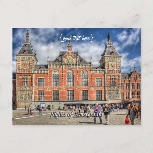 Hauptbahnhof, Sehenswürdigkeiten von Amsterdam Postkarte (Vorderseite)