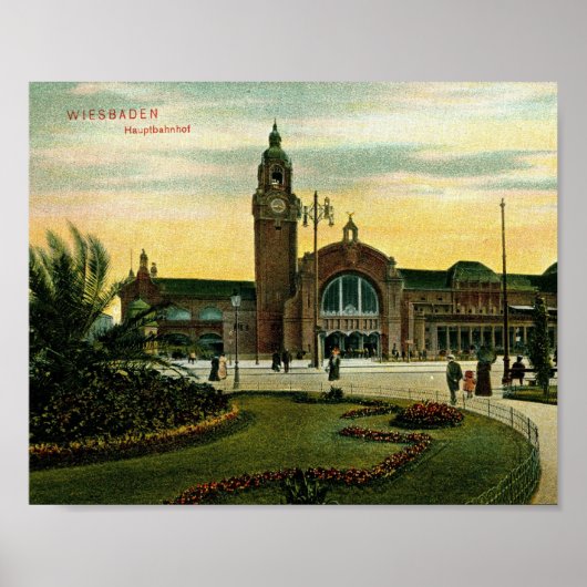 Hauptbahnhof, Wiesbadem, Deutschland Vintag Poster (Vorne)