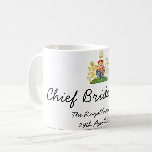 Hauptbrautjungfer - königliche Hochzeits-Tasse des Kaffeetasse (Vorderseite Links)