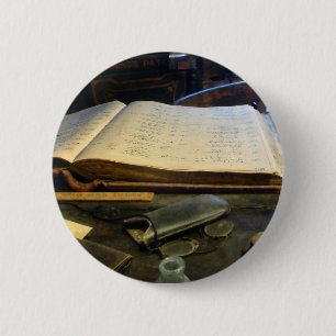 Hauptbuch und Brillen Button