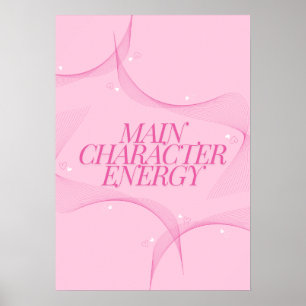 Hauptcharakter Energie Pink Zitat Poster