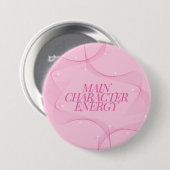 Hauptcharakter-Energie Rosa Zitat Button (Vorne & Hinten)