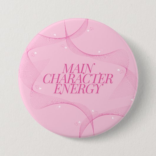 Hauptcharakter-Energie Rosa Zitat Button (Vorderseite)