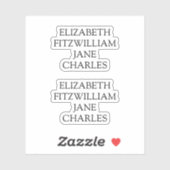 Hauptcharaktere Stolz und Vorurteile Jane Austen Aufkleber (Blatt)