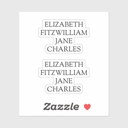 Hauptcharaktere Stolz und Vorurteile Jane Austen Aufkleber (Blatt)