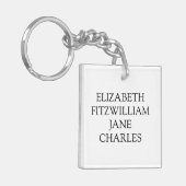 Hauptcharaktere Stolz und Vorurteile Jane Austen Schlüsselanhänger (Vorderseite links)